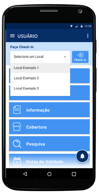 Check-in e ChecK-out no Aplicativo com Geolocalização